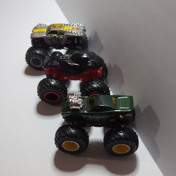 3 Hot Wheels Monster Jam Monster Trucks Darth Vader Max D Rodger Dodger Charger - Picture 1 of 10